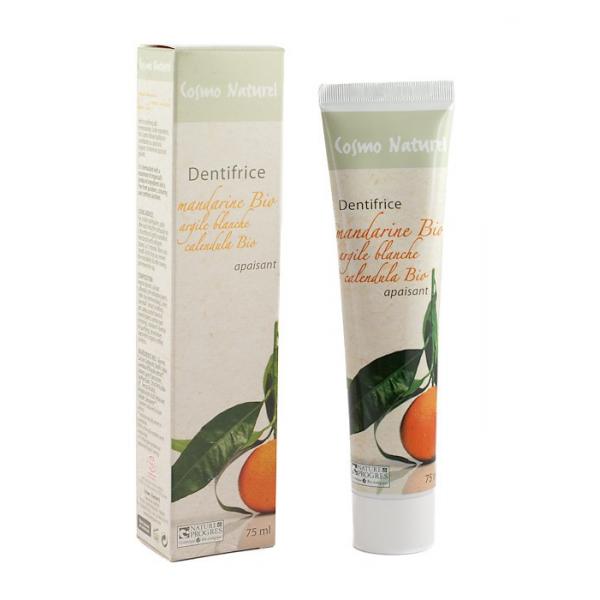 Dentifrice Bio Apaisant à la Mandarine, Argile Blanche et Calendula-CosmoNaturel