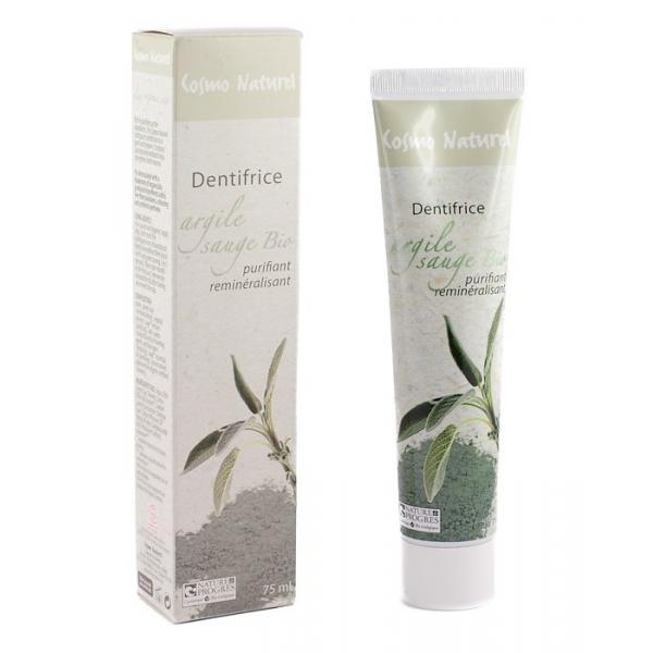 Dentifrice Bio Purifiant et Reminéralisant à l'Argile et la Sauge-Cosmo Naturel