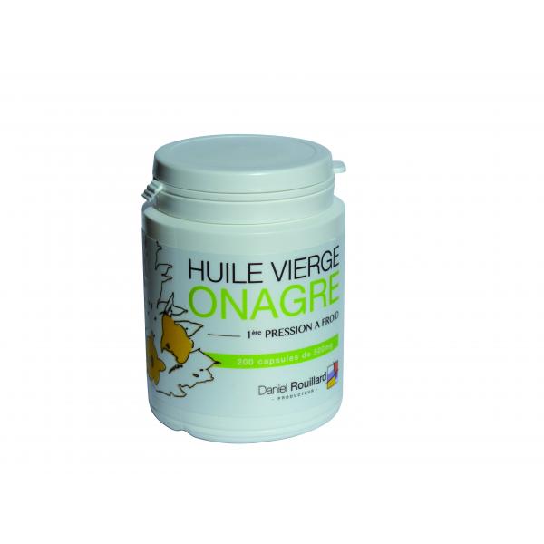 Huile vierge d'Onagre première pression à froid flacon de 200 capsules de 500mg
